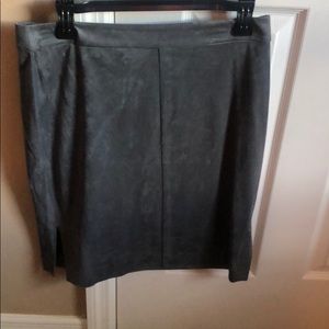 Gray Faux Suede Loft Skirt